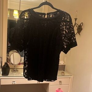 Maje Black Lace Blouse